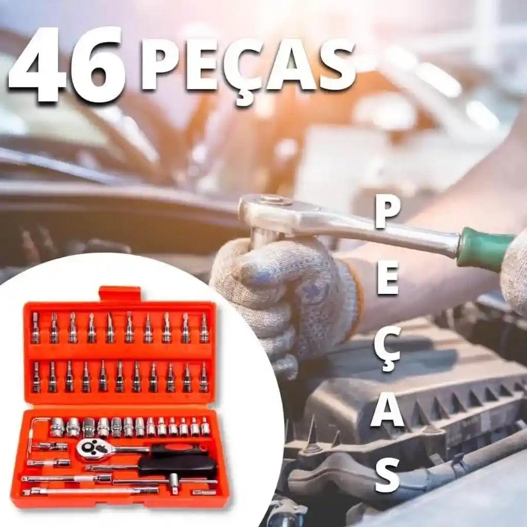 Kit Ferramentas Chave Catraca Jogo de Soquetes Allen Torx - 45 Peças