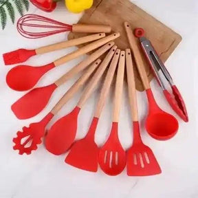 Kit Utensílios de Cozinha Silicone - 12 Peças